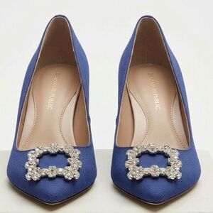 💎 Banana Republic Madison Crystal Pumps – Royal Blue Satin 💎 Size 9.5